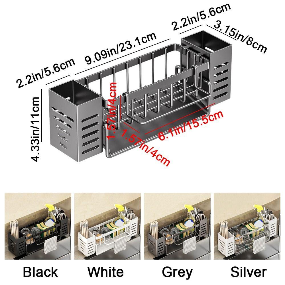 Large Capacity Kitchen Sink Drain Rack Self-draining Sink Shelf Soap Sponge Holder  for Home