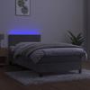 Maison Exclusive - Sommier à lattes de lit avec matelas et LED Gris clair 90x200cm