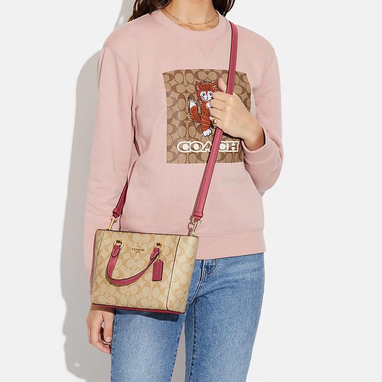 New COACH Alice Coated Canvas With Smooth Leather Accents Handbag, Shoulder Bag, Crossbody Bag Small Women's Monogram Brown CA613-IMP4J