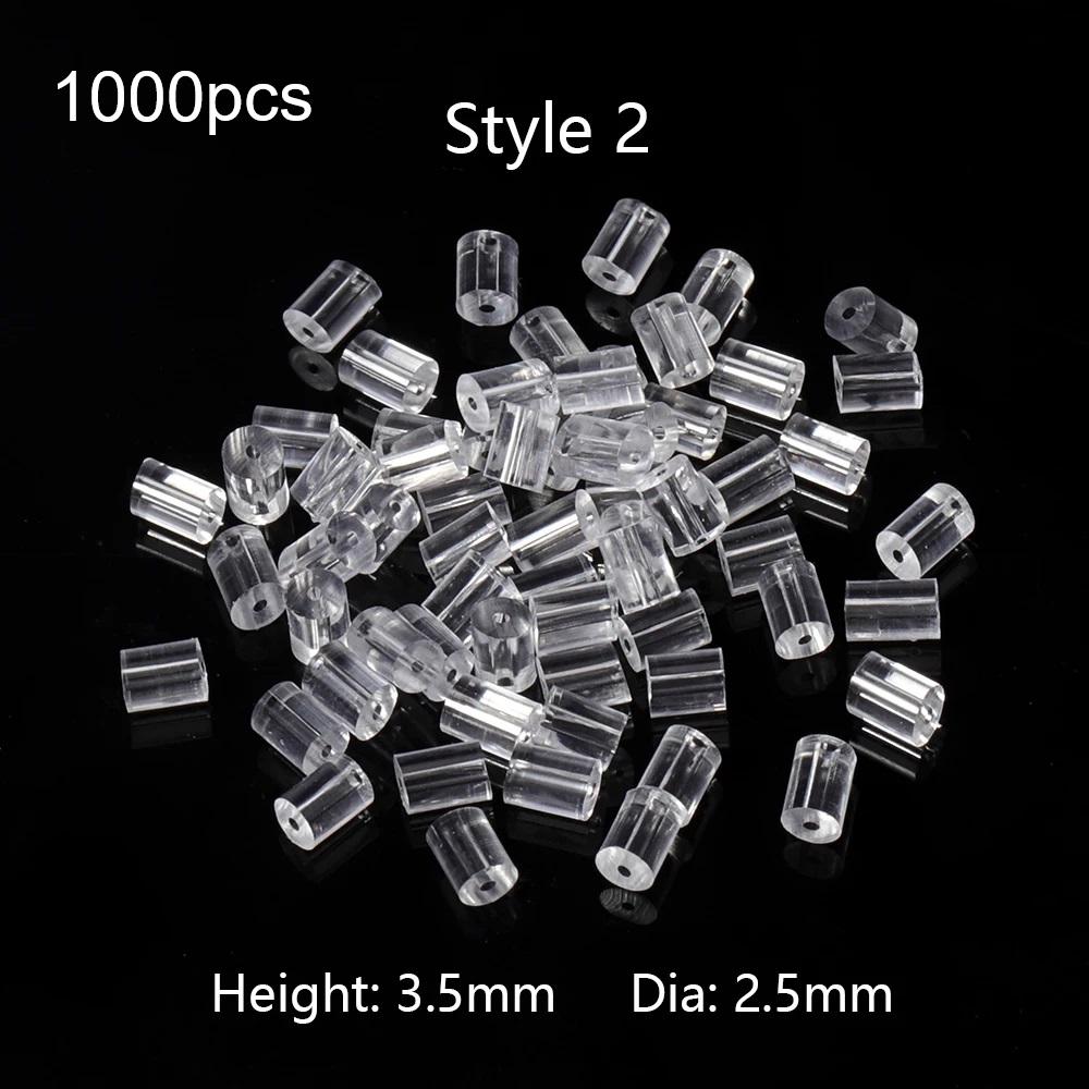 50pcs-1000pcs Soft Silicone Rubber Earring Back Stopper for Stud Earrings DIY Earring Findings Accessories Bullet Tube Ear Plugs