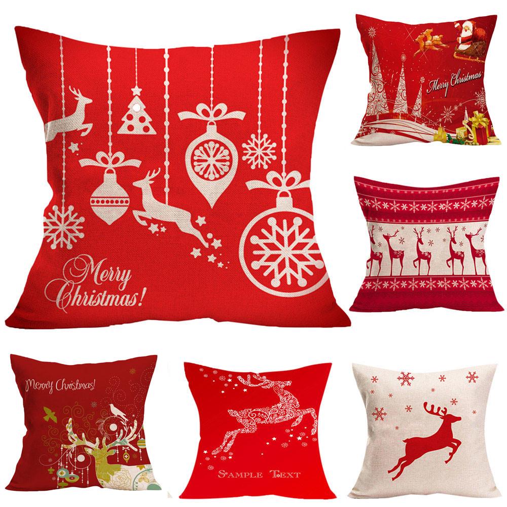 Cheap Home Decor Merry Christmas Cushion Cover Square Pillow Case Joom