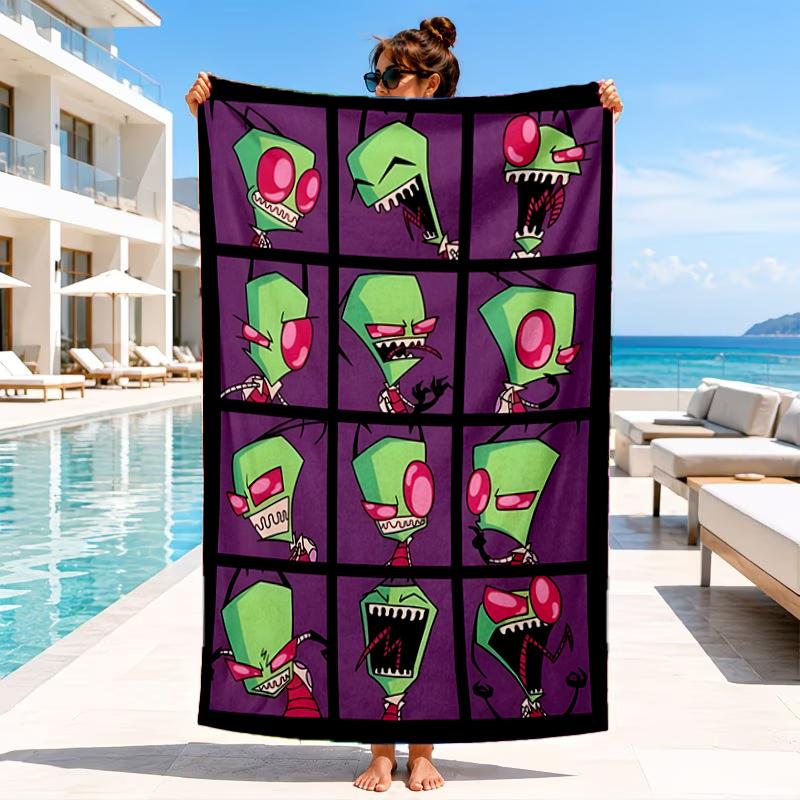 Alien Invasion Pattern Beach Towel, Microfiber Beach Towel, Perfect For Pool, Beach, Travel, Home Decor Beach Party Fan Gifts