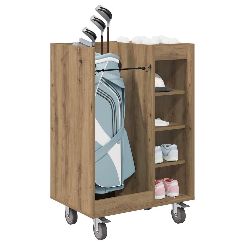 Golf Cabinet with Wheels Uni Artisan Oak 65 x 45 x 98 cm