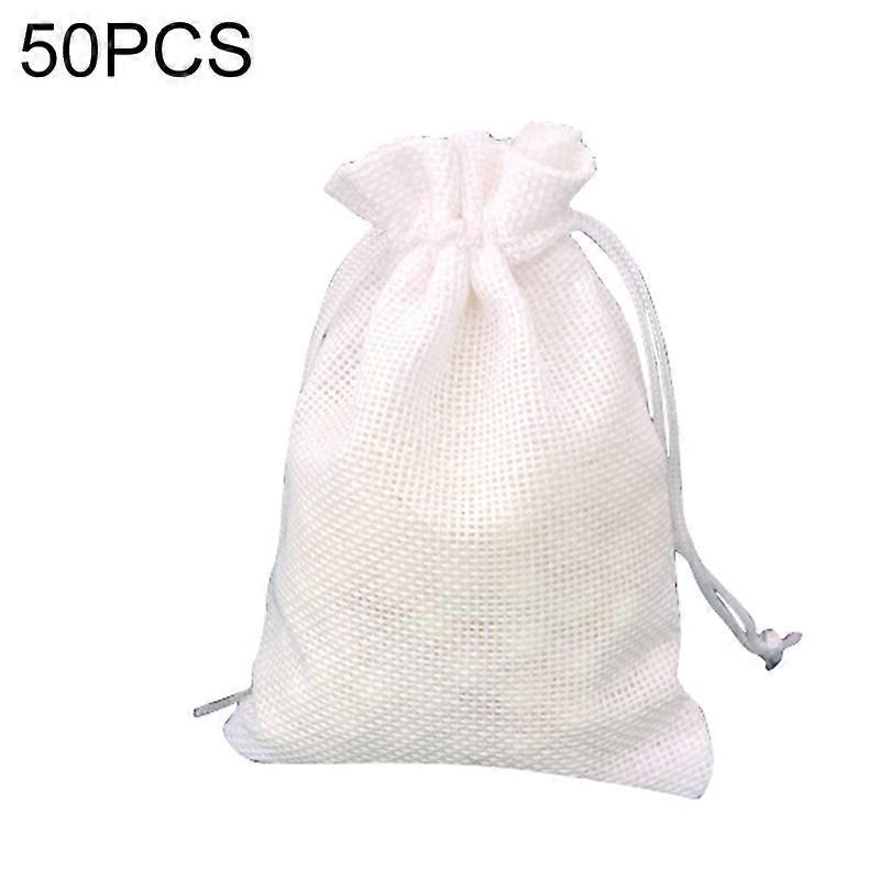 50 PCS Multi size Linen Jute Drawstring Gift Bags Sacks Wedding Birthday Party Favors Drawstring Gift Bags 10x14cm