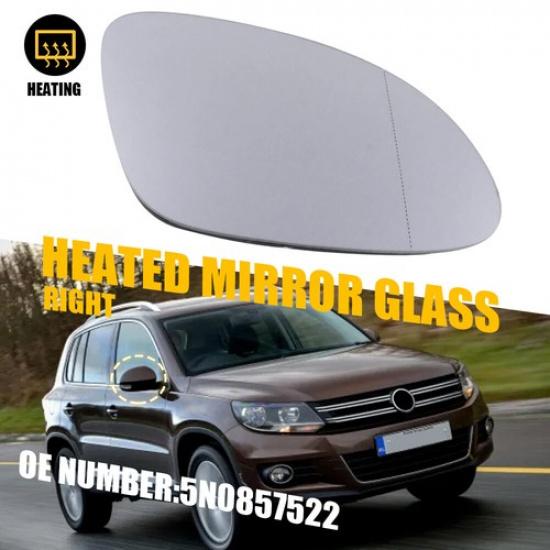 Стеклянное зеркало заднего вида для пассажирской стороны с подогревом для VW Tiguan 2009-2017 с Основанием