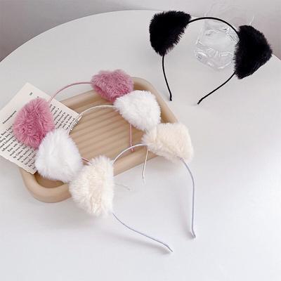 Plush Cat Ears Headband for Women Cartoon Plush Hair Band Anime Cosplay Cute Face Wash Hairband Headware Girls Hair Accessories