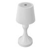 LED Akku-Tischleuchte Eisen Kunststoff Plissee Touch-Steuerung Stufenlos Dimmbar USB Wiederaufladbar Nachttischlampe für