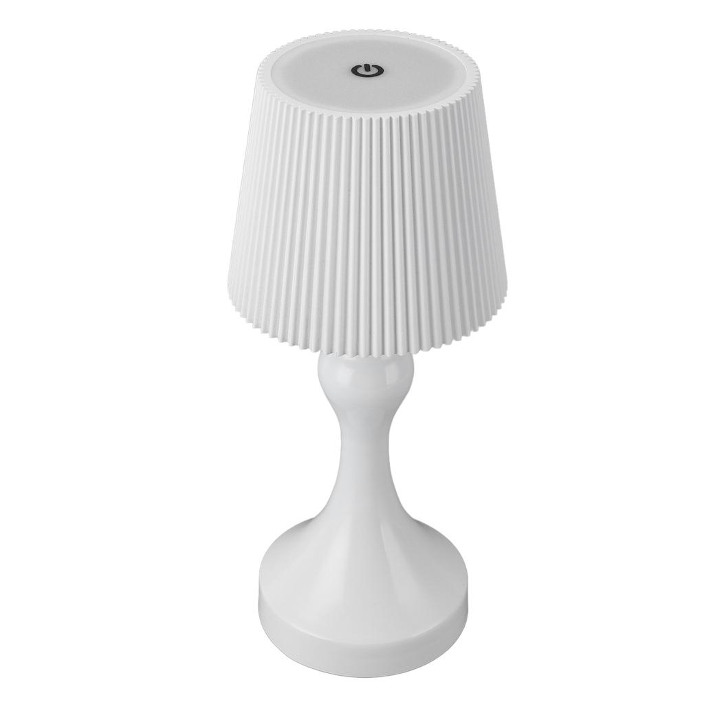 LED Akku-Tischleuchte Eisen Kunststoff Plissee Touch-Steuerung Stufenlos Dimmbar USB Wiederaufladbar Nachttischlampe für
