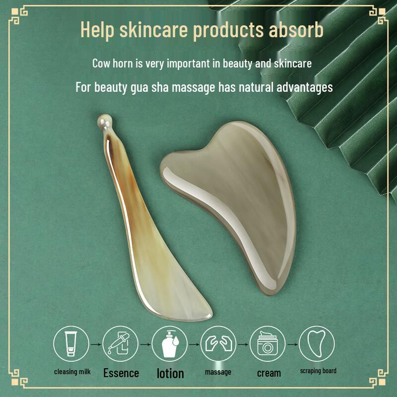 Reines Rinderhorn Gua Sha & Faszienwerkzeug Set