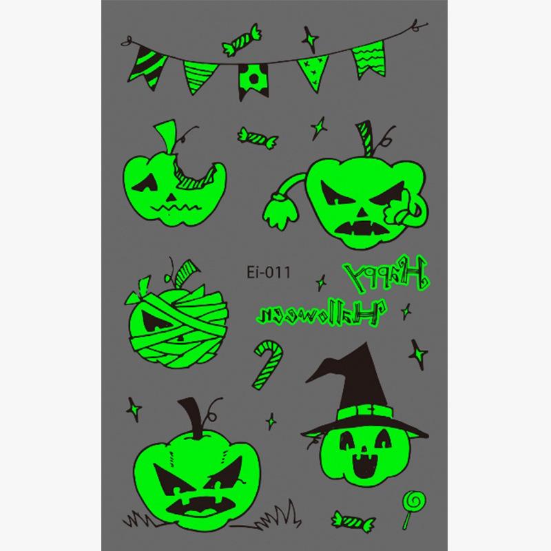 Водонепроникні тимчасові татуювання на Хелловін: Світні наклейки з гарбузом та павутиною для будь-якого віку