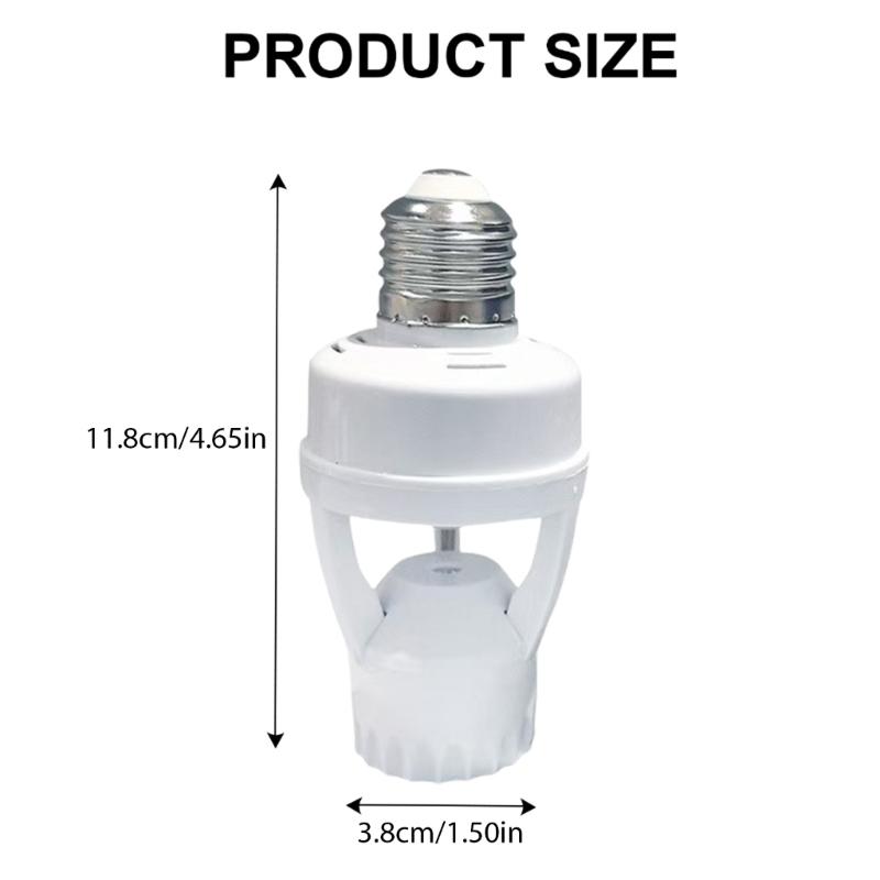 E27 Lamp Holder with Motion Detection LED Bulb Base Motion Activated E27 Light Socket Adapter 110mm for Homes & Office