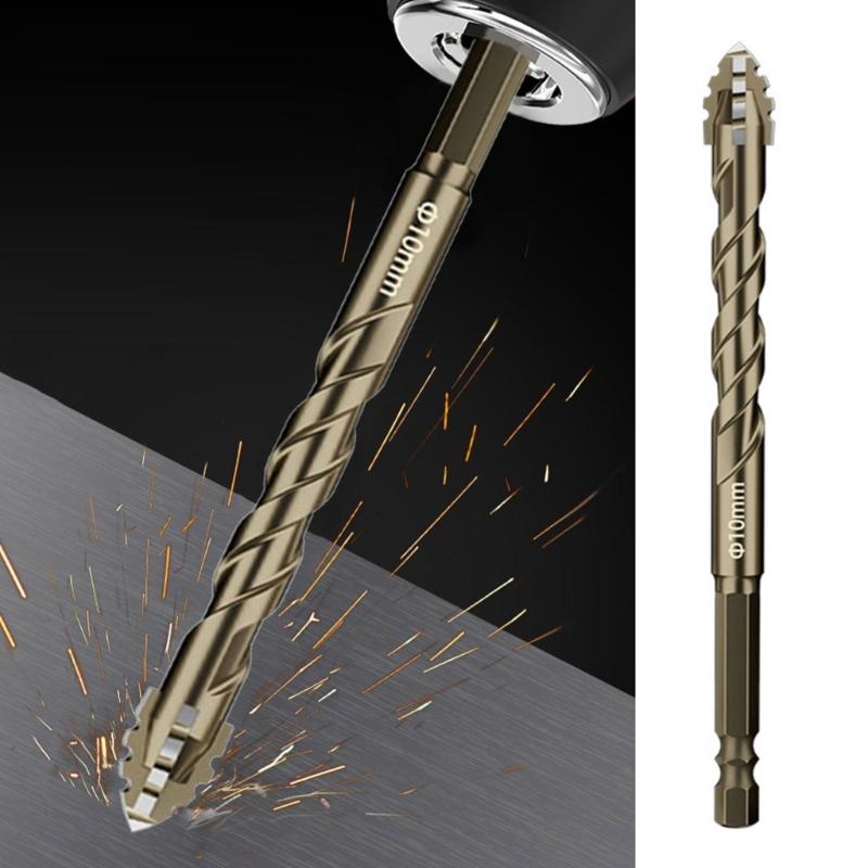 Four-Edged Serrated Eccentric Drill Bit Set High Hardness Hexagonal Simple Installation Multifunction Drill Bit