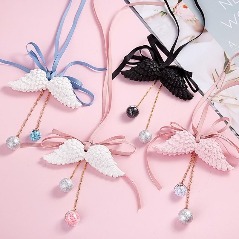 Delicate Angel Wing Design Vehicle Hanging Art User Friendly Gypsum Sculpture Small Car Interior Decoration Piece