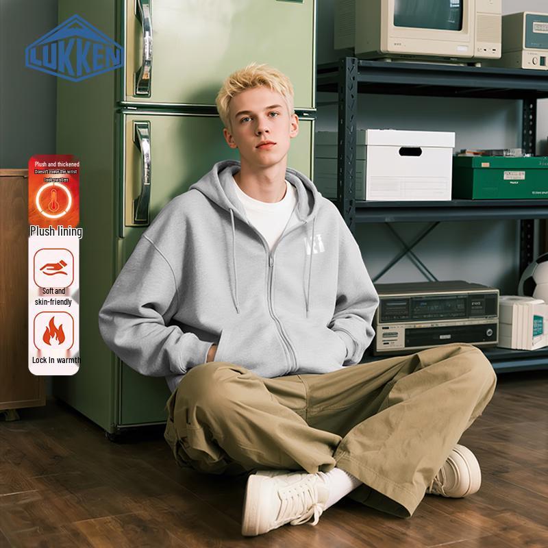 LUKKEN Men's Fleece-Lined Zip-Up Hoodie