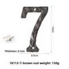 Retro Old Large Brown Embroidery Forged Cast Iron Digital House Number Wrought Iron Creative Hotel House Number Plate Decorative Plate