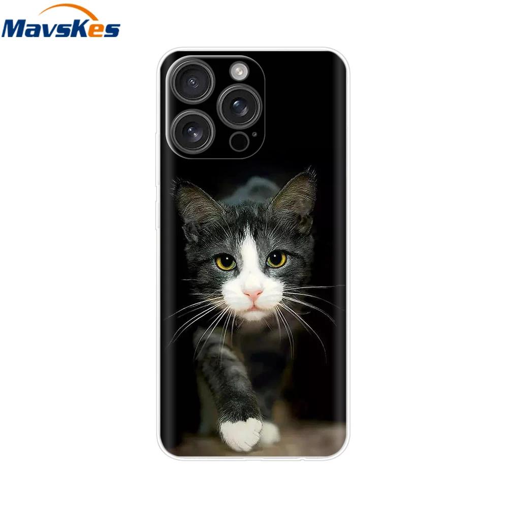 For iPhone 16 Pro Case 16 Plus Lovely Heart Soft Silicone TPU Painted Phone Cases for Apple iPhone16 Pro Max Cover Shell New Bag