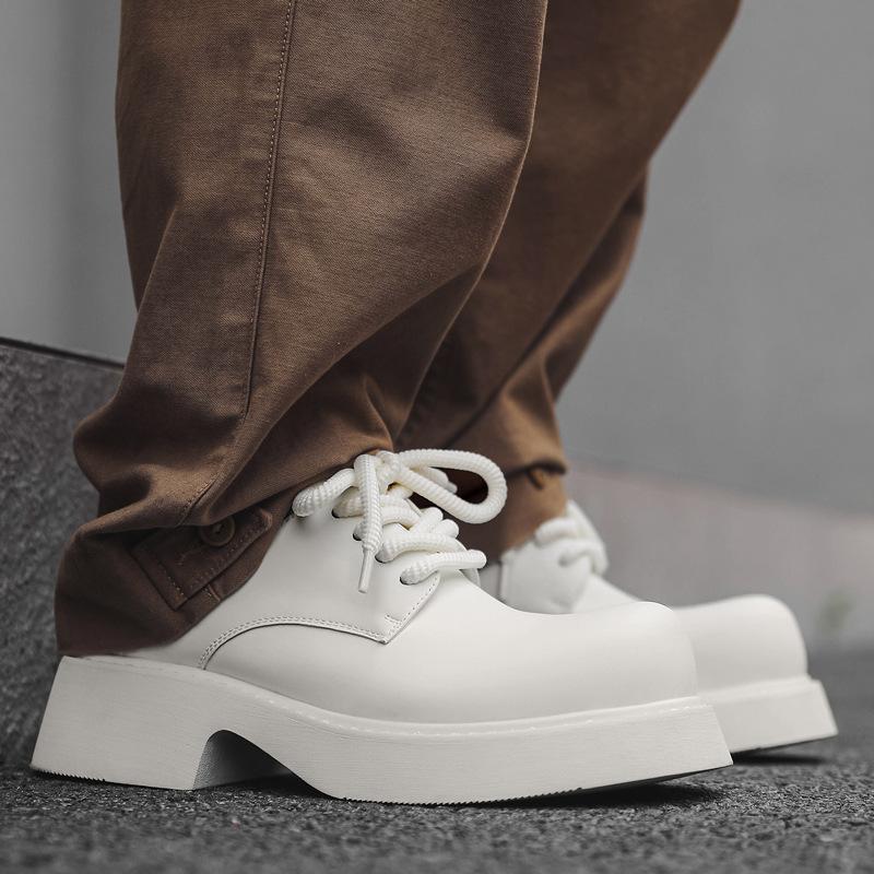 

Весна 2024 года, новые туфли, мужские, с круглым носком, трендовые, универсальные, в британском стиле, на низком каблуке, 24308-J 44 белый