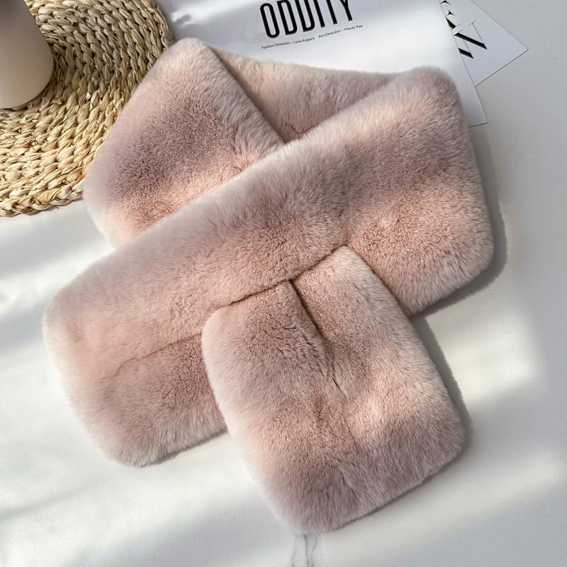 Winter Warmth Korean Version Versatile Thickened Whole Skin Otter Fur Scarf Women's Double-sided Rabbit Fur Scarf Real Fur Collar