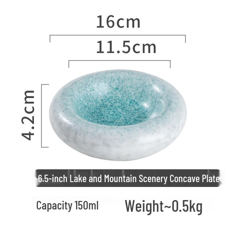 Japanese Iki-ryo Ceramic Serving Plates - Creative Concave Tableware for Restaurants, Hotels, and Clubs.