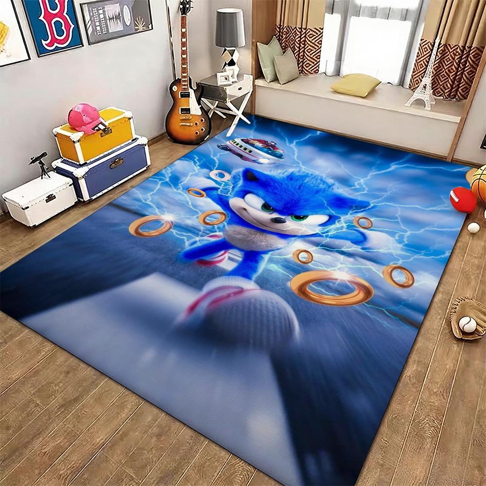 Sonic Hedgehog Carpet Floor Mat Shaggy Rug 8X10 Rug Kids Room Rug Kitchen Floor Mat Fast Drying