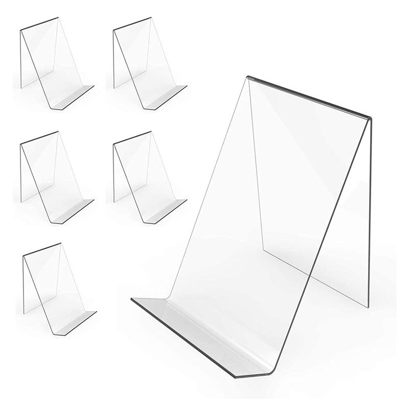 6 Pack Acrylic Book Stand, Clear Book Display Easel, Acrylic Book Stand Holder For Displaying Comic Books, Albums прозрачный