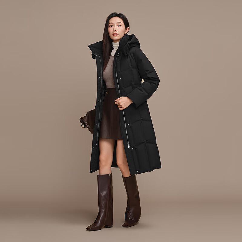 Bosideng B250244146 Women's Long Business Hooded Goose Down Jacket