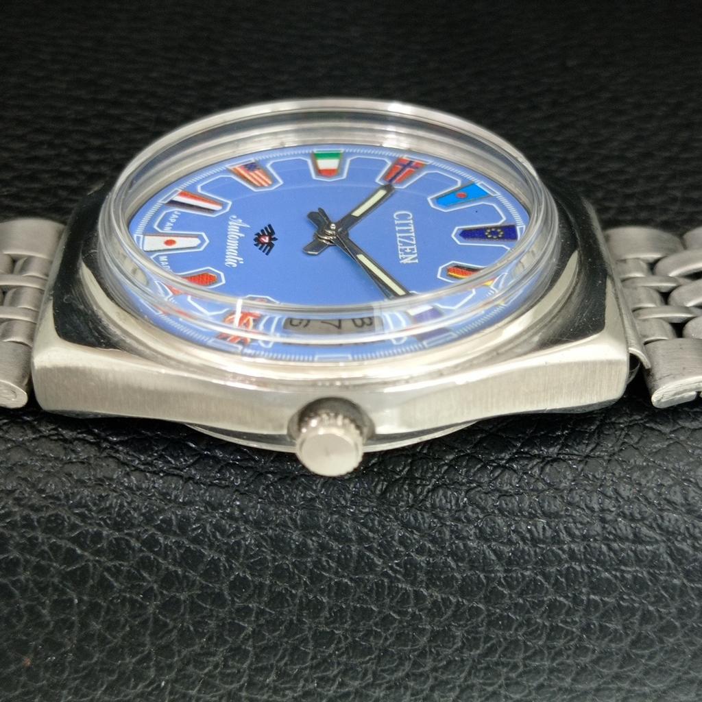 GENUINE VINTAGE CITIZEN AUTOMATIC 8200 JAPAN MENS BLUE DIAL WATCH a709323-1