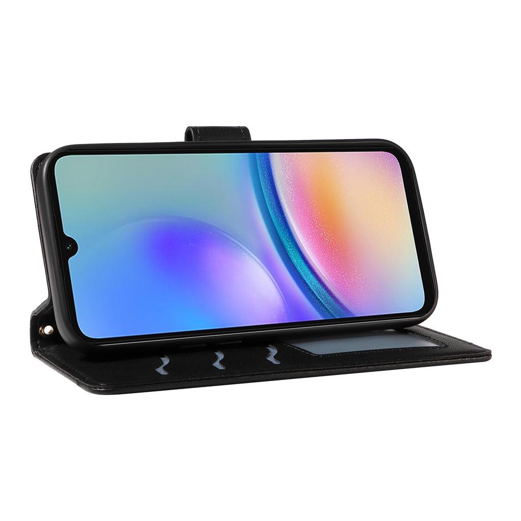 Husă tip portofel din piele rombică pentru Samsung Galaxy A05s 4G cu curea de umăr, curea de mână