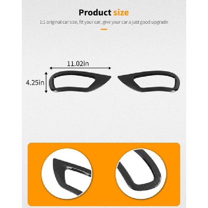 Carbon Rear Fog Light Lamp Frame Decor Cover Trims For Jeep Grand Cherokee 2011+