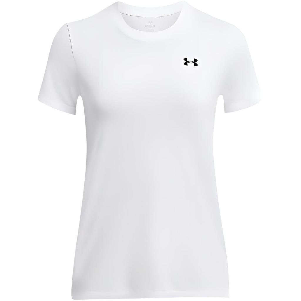 Under Armour Logo Print Casual Crew Neck Short Sleeve T-Shirt Women T-Shirt White 1384231-100