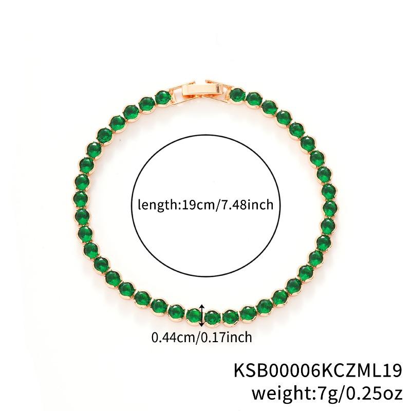 Mary Kashi Fashion Jewelry - Multi-sku Crystal Bracelet, Electroplated Aaa Cubic Zirconia Bracelet, Diamond-accented 4mm