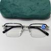 Half Rim Presbyopic Glasses Anti Blue Light Smart Zoom Lightweight Reading Eyewear for Outdoor Walking Use
