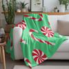TU Candy Cane Throw Blanket Christmas Holiday Festive Cozy Soft Warm Decorative Bedspread Gift Home Decor