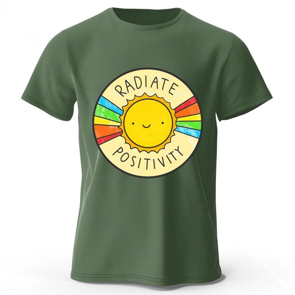 Healing Rainbow Sunshine Pure Cotton Tshirt MensWomens Fashion Casual Plus Size Loose Short Sleeve Soft and Comfortable Top