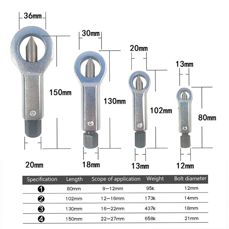 1pc Durable Steel Wrench Hex Nut Splitter Remover Rusty Nut Separator Spanner Remove Cutter Disassembly Repair Tool
