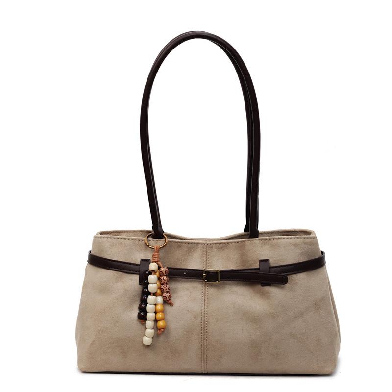 Autumn and winter retro suede large capacity 2025 new high-end commuting shoulder portable tote bag underarm bag