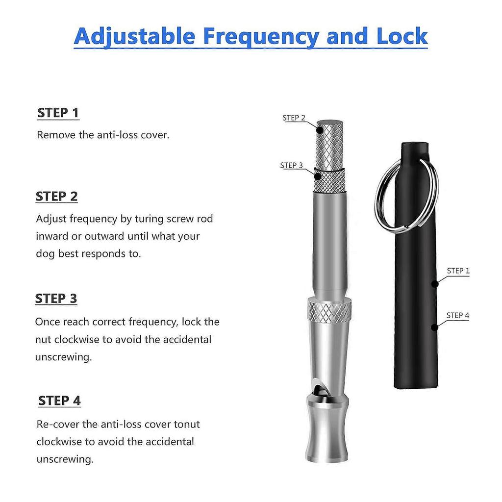 Dog Whistles, Pack-3 Training Whistles for Recall to Stop Barking Silent Deterrent Device, Adjustable Ultrasonic