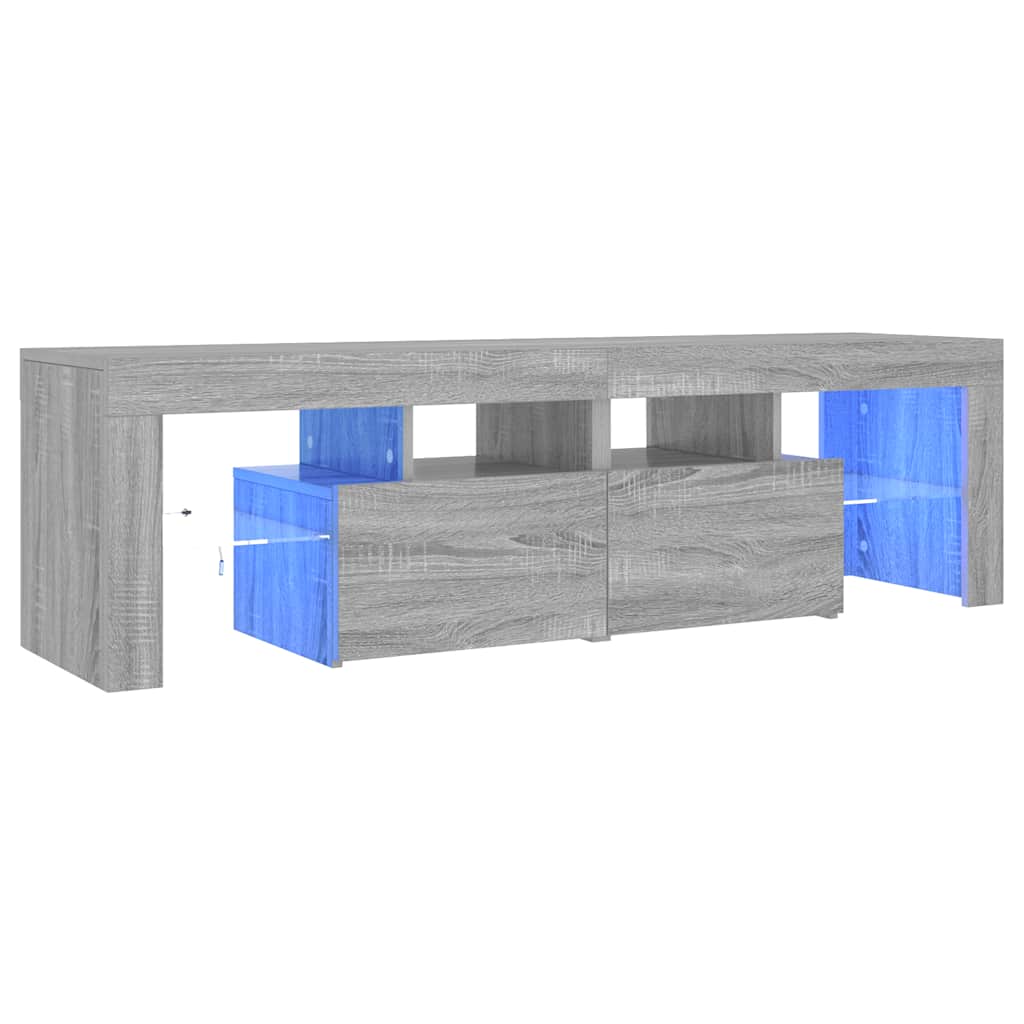 vidaXL TV-Schrank mit LED-Leuchten Grau Sonoma 140x36,5x40 cm