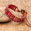 Leather Rope Beaded Boho Bracelet Jewelry Handmade Natural Stones Charm Strands Wrap Bracelet Christmas Gifts