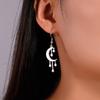 Trendy Crescent Moon Stars Drop Earrings for Women 2026 Stainless Steel Jewelry Pendant Earrings Birthday Gift Wholesale