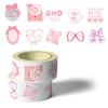 500 Pieces/roll Roll Sticker Tape Hot Spot Pink Bow Handbook Material Decorative Envelope Mouth