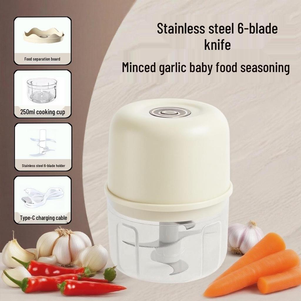 Wireless Mini Garlic Chopper & Peeler: Multifunctional Food Processor for Kitchen & Baby Food.