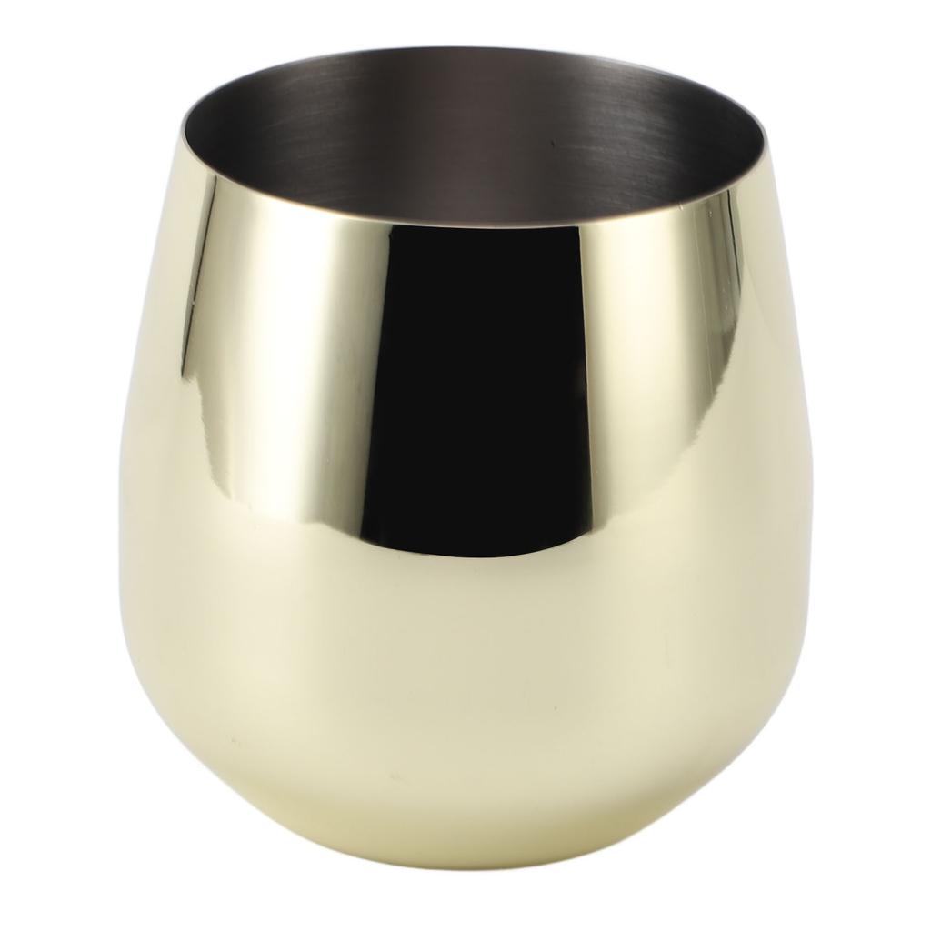 Weinglas aus Edelstahl Stiellos Eiform 550ml Unzerbrechlich Tragbar für Bar Outdoor-Veranstaltungen Vergoldung