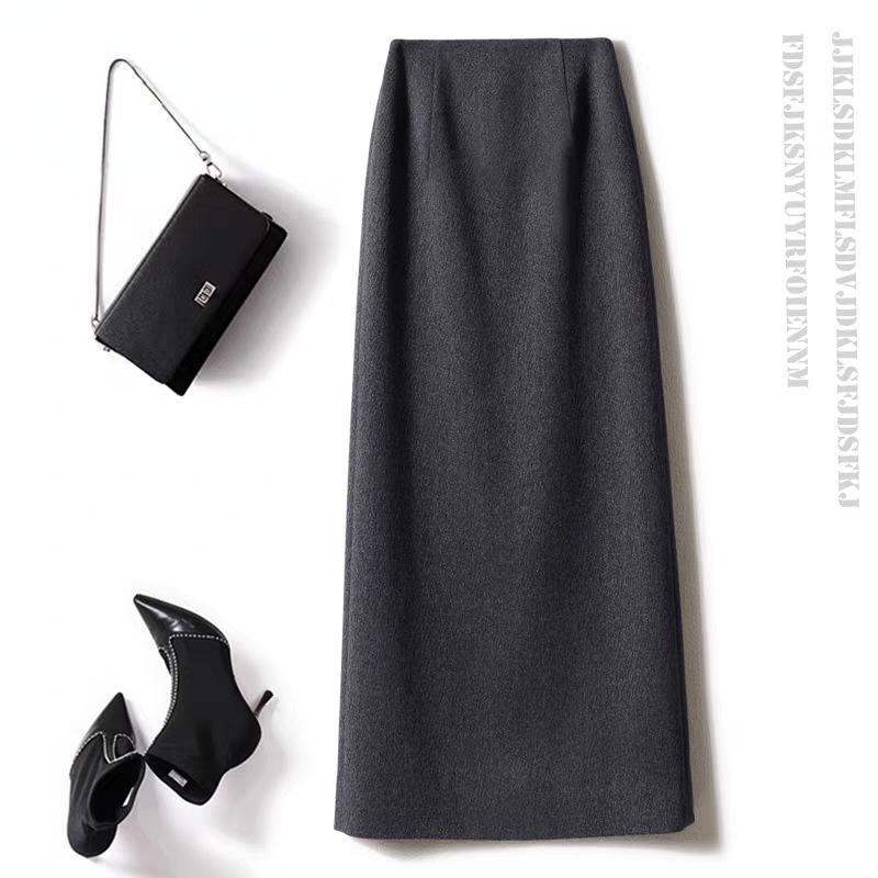 Women s Wool Blend Pencil Skirt - Autumn/Winter, A-Line, Versatile, Slimming, with Slit S