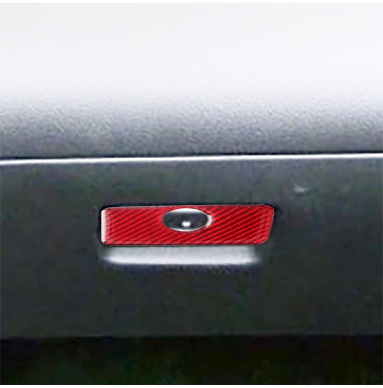 Suitable for Chevrolet Camaro interior modified red carbon fiber co-pilot storage box handle auto parts
