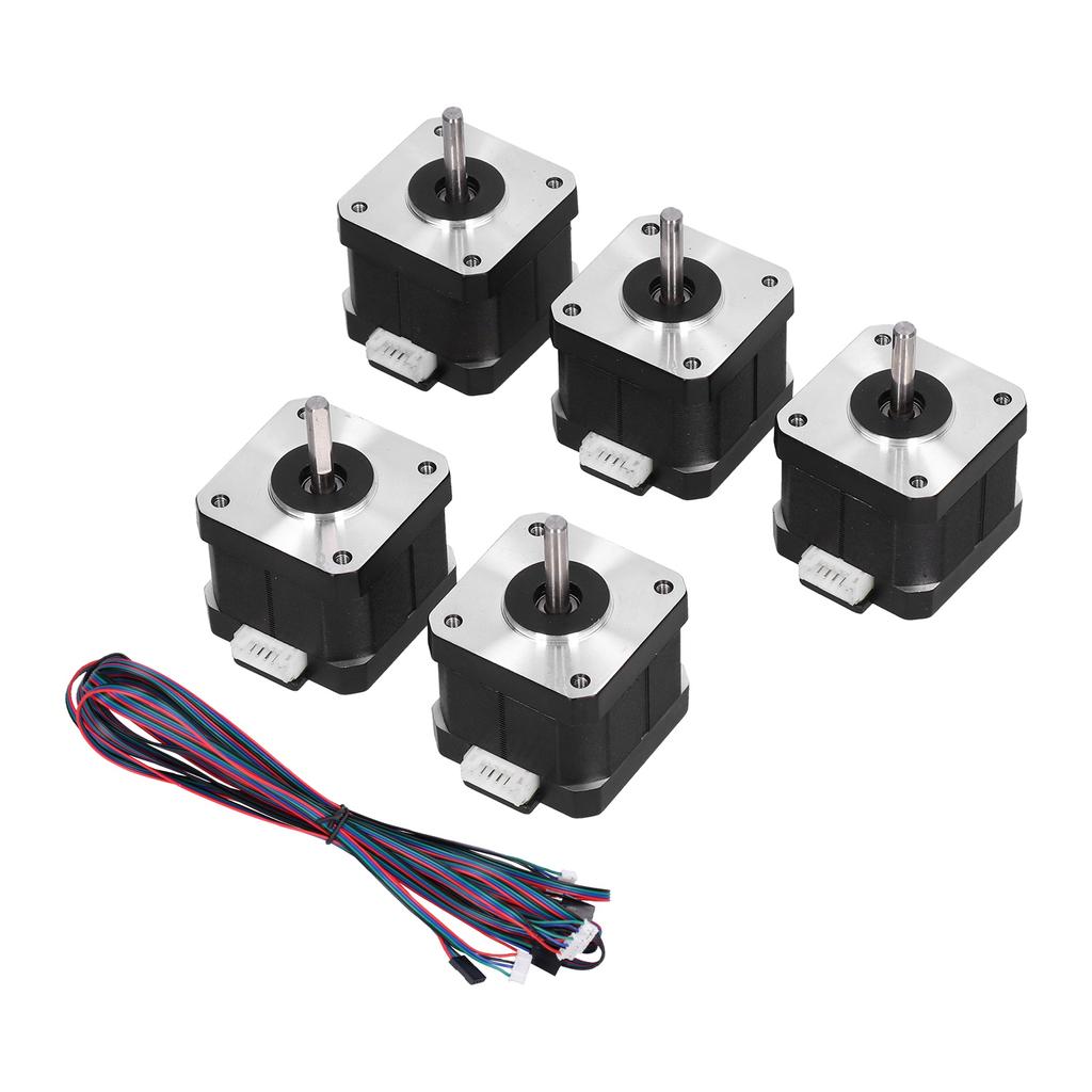 5Pcs Stepper Motor High Accuracy Stability Uniform Speed Lower Noise 0.9 Degree Three Dimensional