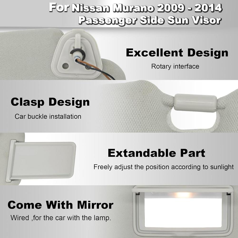 

Солнцезащитный козырек с подсветкой, замена 96401-1AA1B 96401-1AA1A, панель солнцезащитного козырька для салона автомобиля Nissan Murano 2009-2014