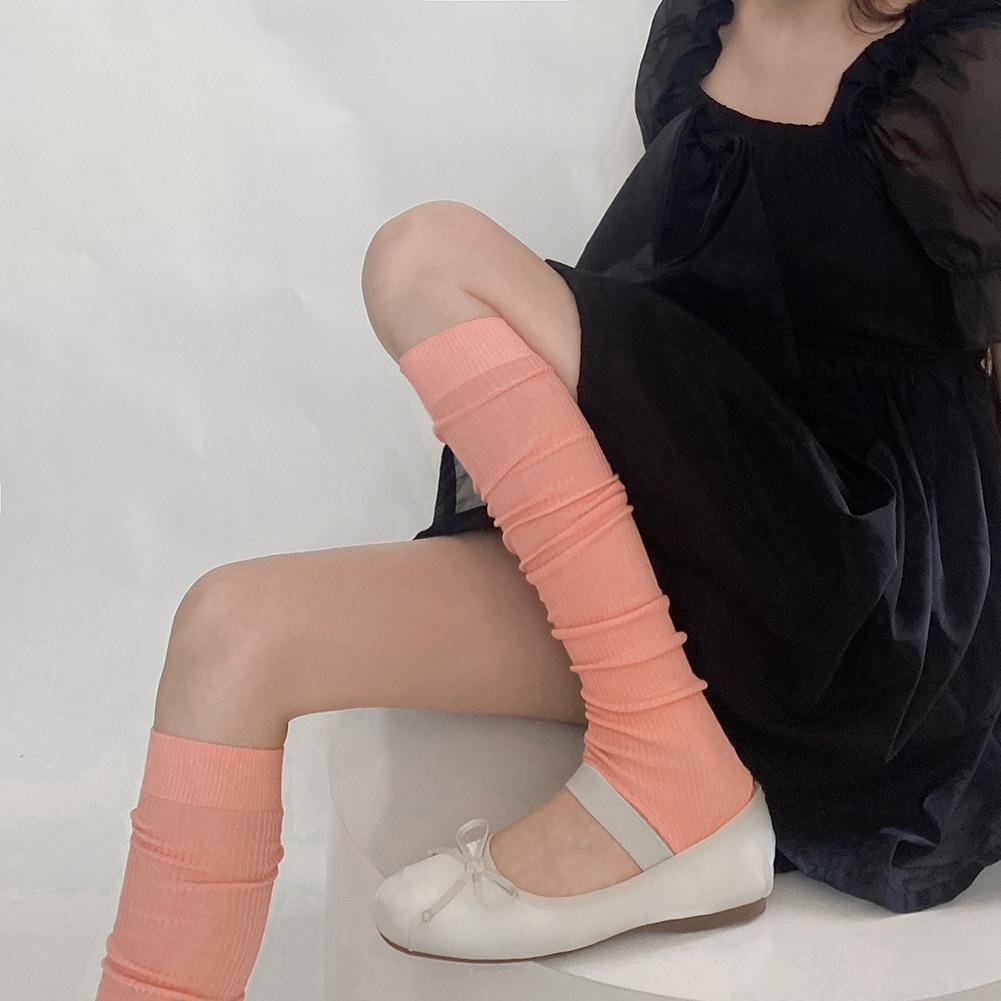 Soild Color Women Leg Warmers Summer Long Socks Women Stockings JK Lolita Girls Kawaii Cute Ruffle Socks Foot Cover Leg Warmers