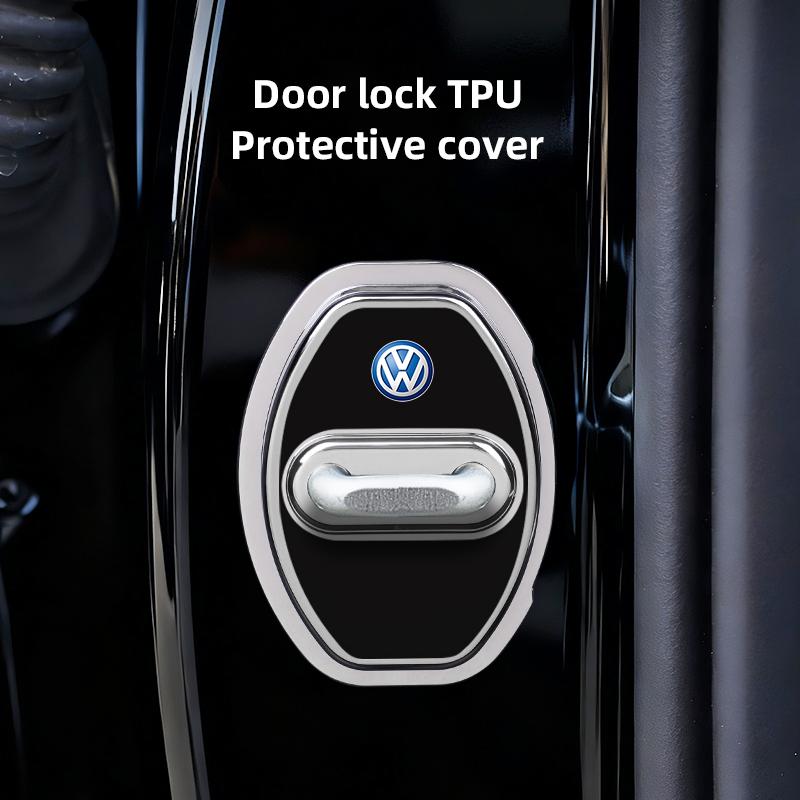 4PCS Silicone Car Door Lock Cover Door Stopper Protector For Volkswagen VW Golf Amarok Arteon T-ROC T5 ID3 Tiguan T-Cross Passat