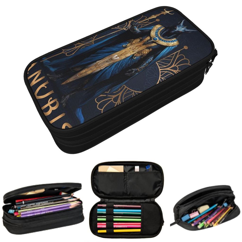 Anubis The Jackal-Headed God Of The Dead Egyptian God Pencil Case for Boys Girls Pen Box Pencil Bag Stationery Supplies Pen Bag